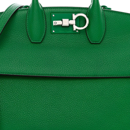 Salvatore Ferragamo Grained Calfskin Studio Top Handle Bag Green 8 of 10