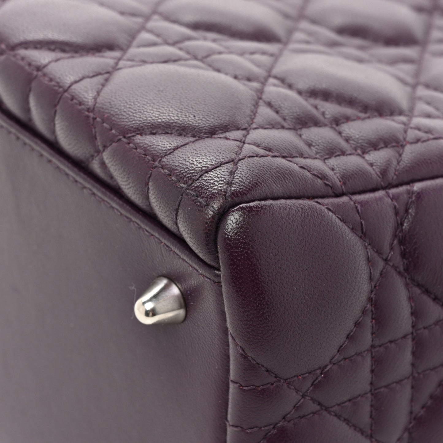 Lambskin Cannage Medium Lady Dior Purple