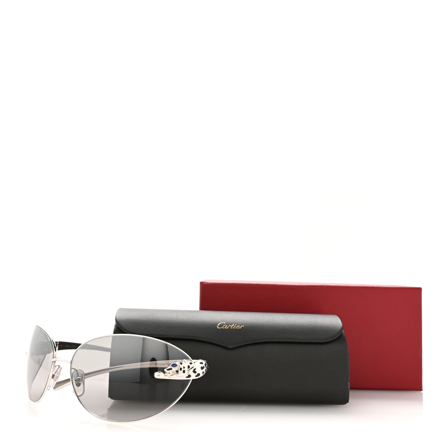 Cartier Panthere De Cartier Sunglasses Silver Black 7 of 7