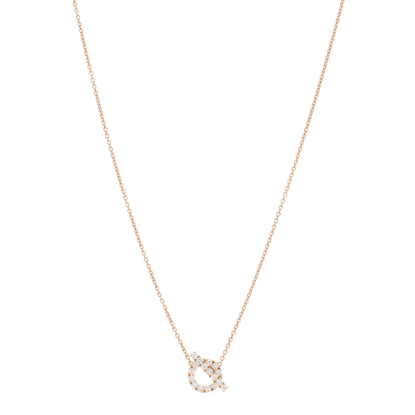 18K Rose Gold Diamond Finesse Pendant Necklace