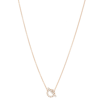 Hermes 18K Rose Gold Diamond Finesse Pendant Necklace 1 of 5