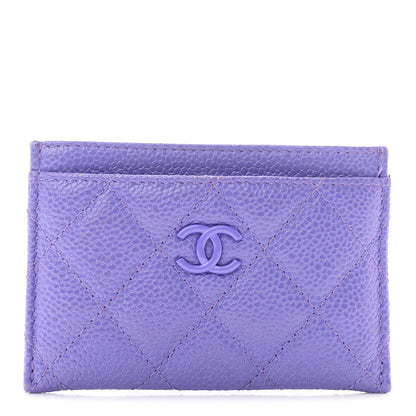 Chanel Caviar Quilted Incognito Card Holder Purple 1 of 9