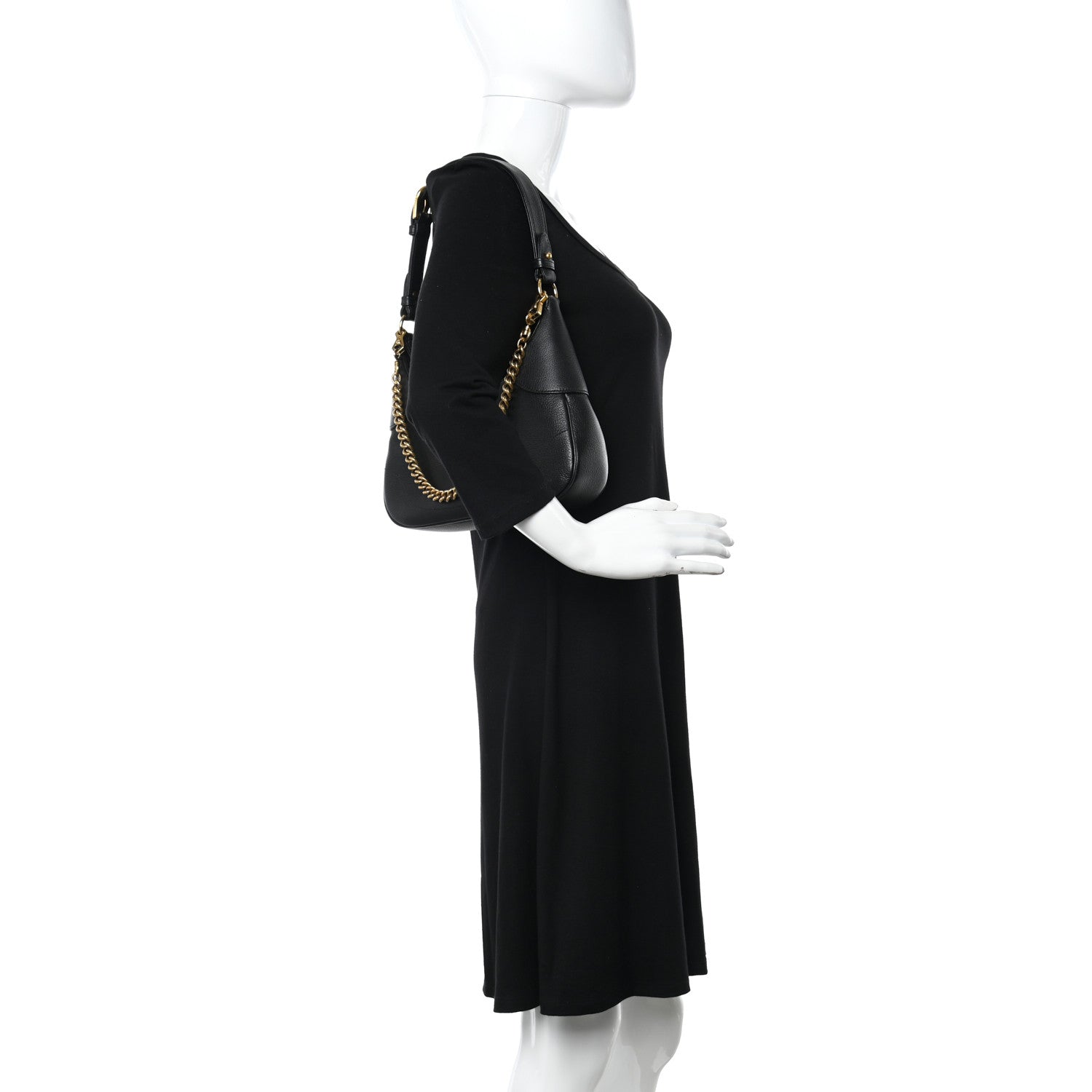 Gucci Goatskin Small Aphrodite Shoulder Bag Black 2 of 11