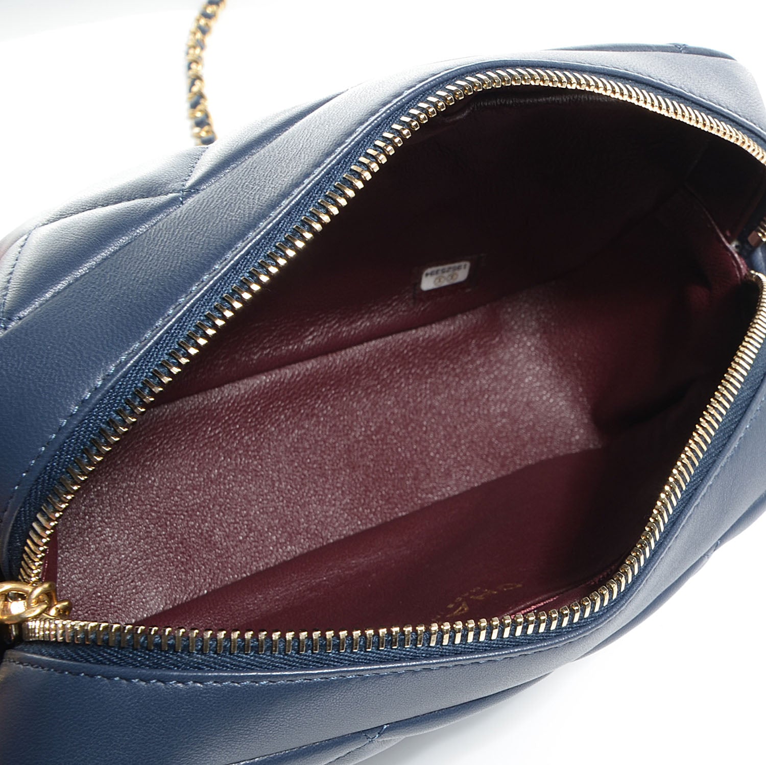 Chanel Lambskin Diamond CC Small Camera Case Dark Blue 5 of 8