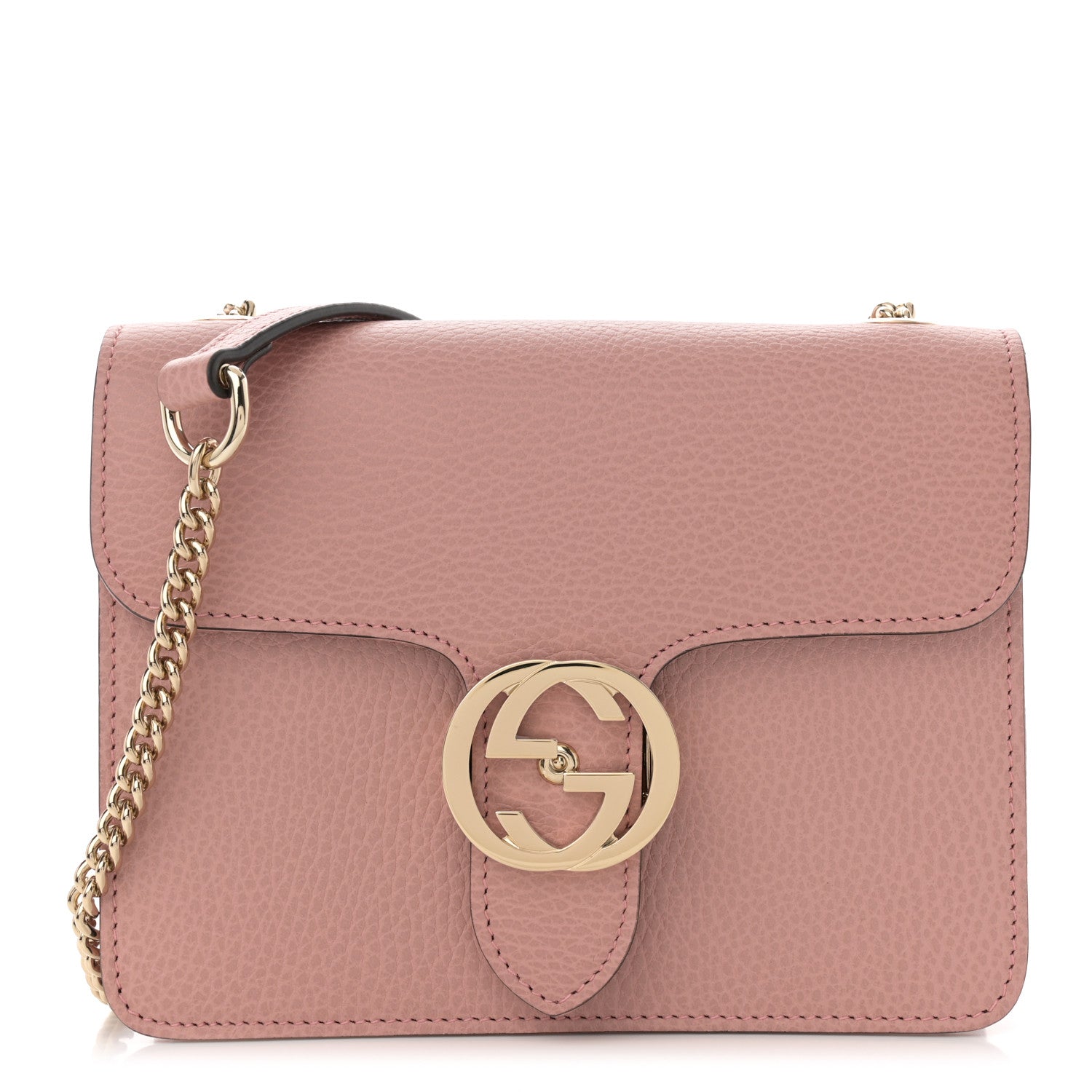 Gucci Dollar Calfskin Small Interlocking G Shoulder Bag Soft Pink 1 of 11