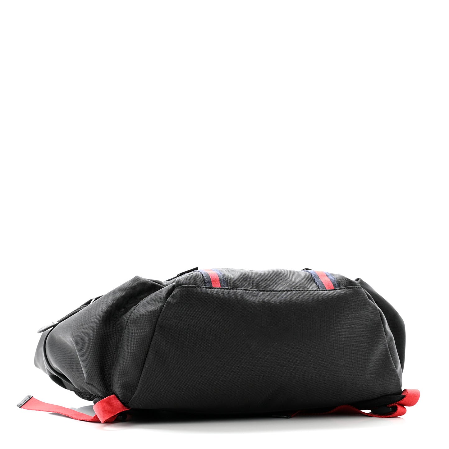 Techno Canvas Web Double Buckle Backpack Black