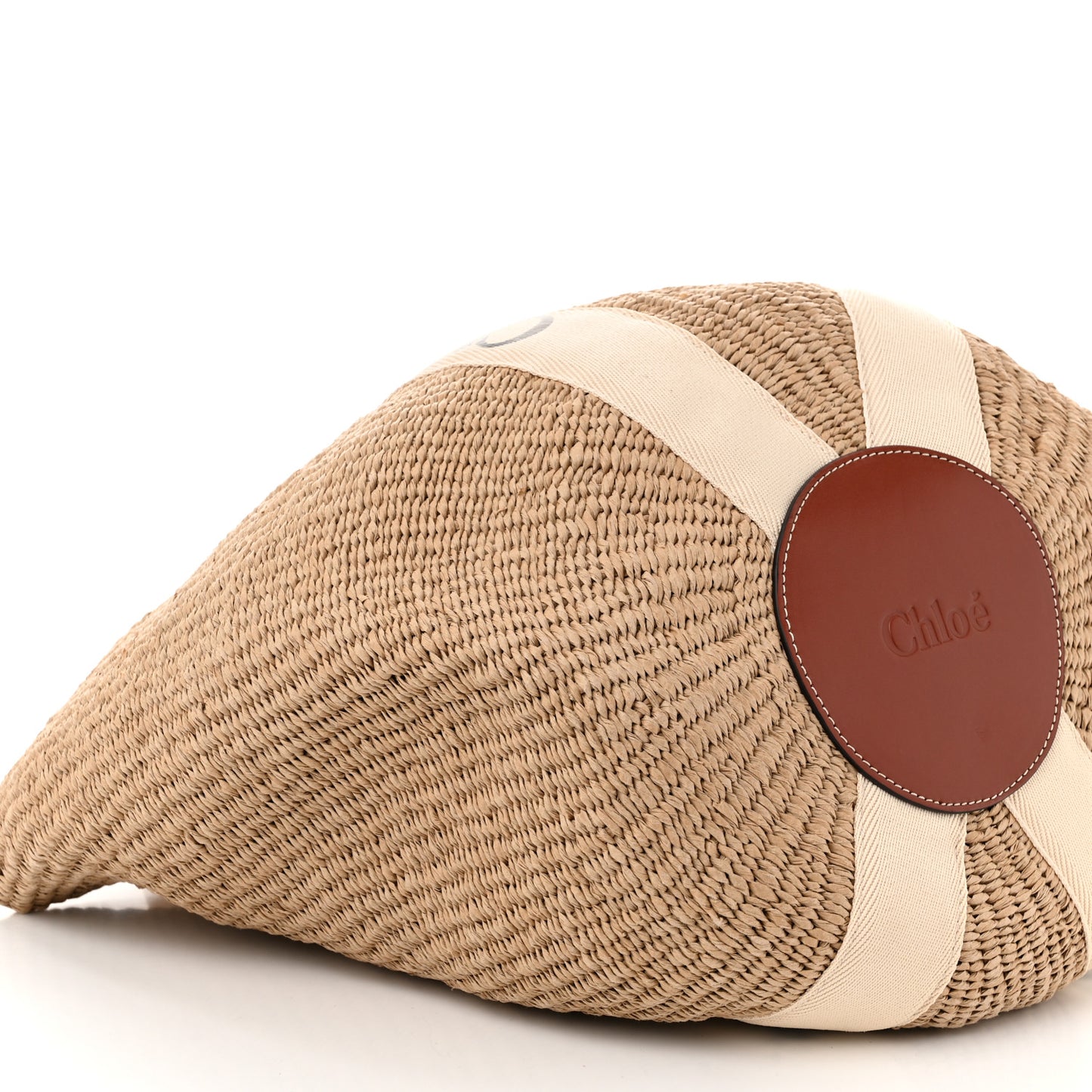 Raffia Large Woody Basket Bag White