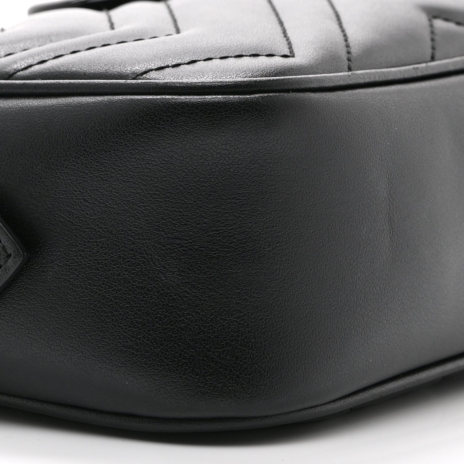 Gucci Calfskin Matelasse Monochrome Mini GG Marmont Chain Shoulder Bag Black 10 of 11