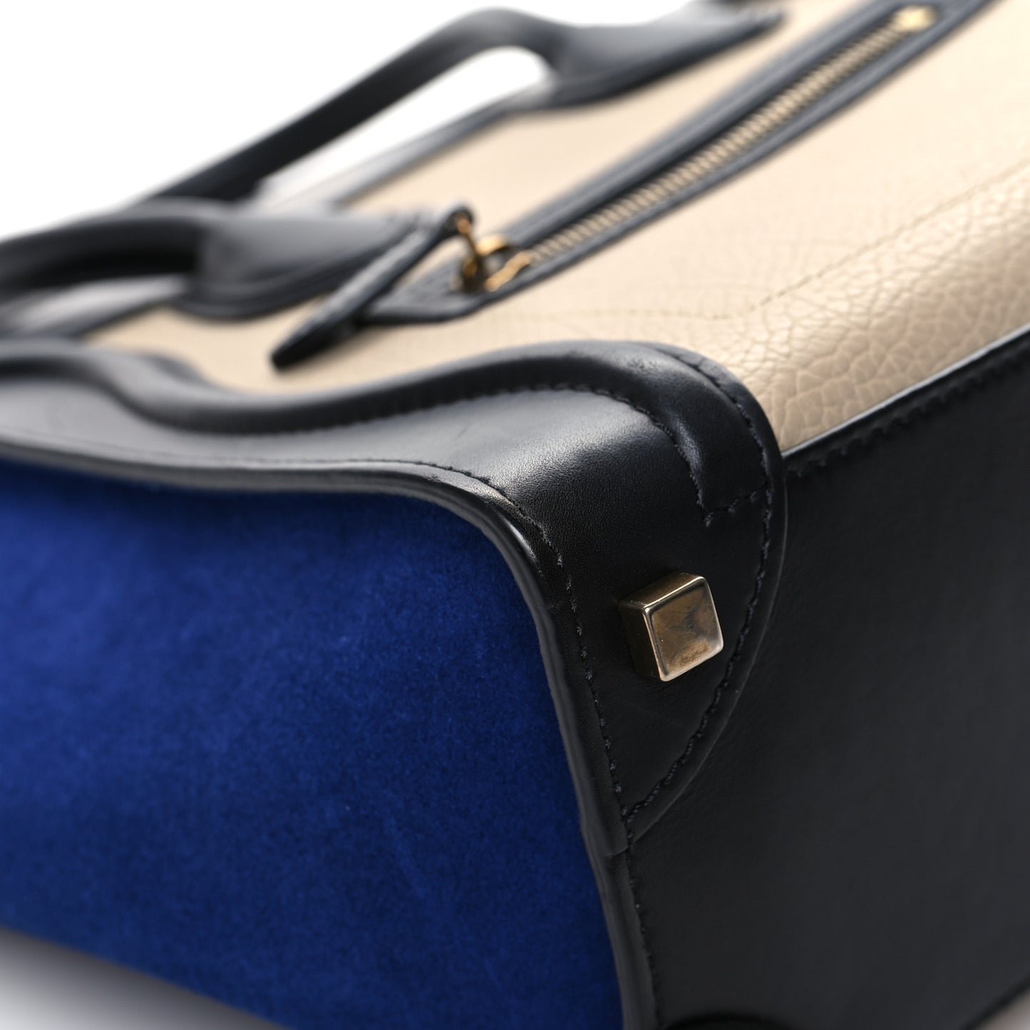 Elephant Calfskin Suede Micro Tri-Color Luggage Sand