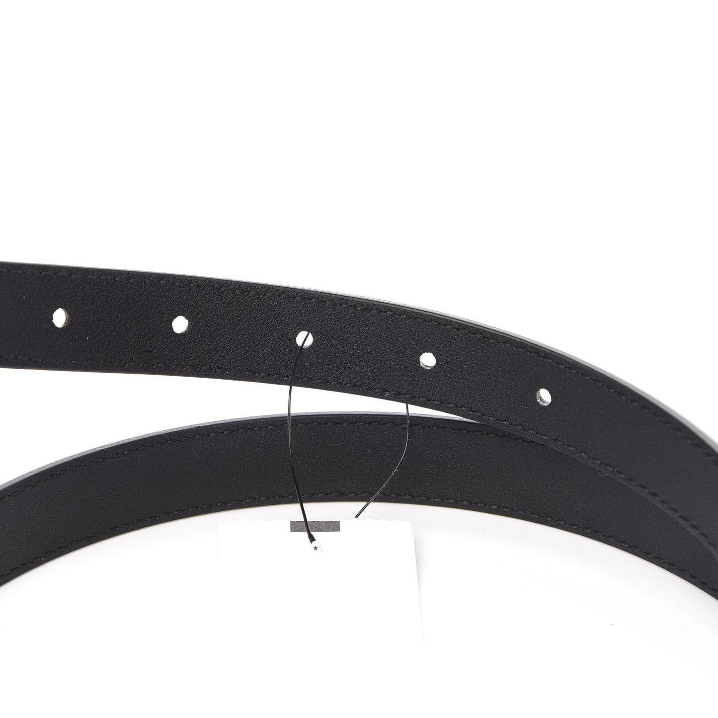 Calfskin Pearl Double G 20mm Belt 95 38 Black Cream