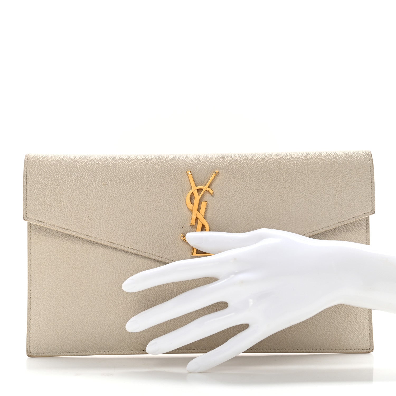 Saint Laurent Grain De Poudre Uptown Pouch Crema Soft 2 of 12