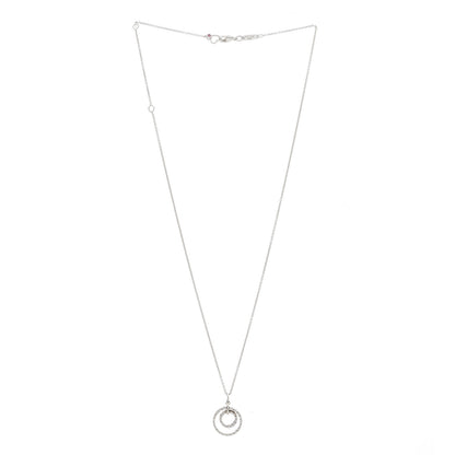 Roberto Coin 18K White Gold Diamond Tiny Treasures Two Circle Pendant Necklace 3 of 5