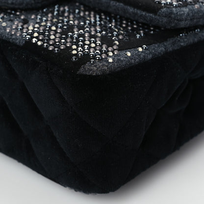 Chanel Wool Velvet Crystal Studded Mini Rectangular Flap Grey Black 8 of 8