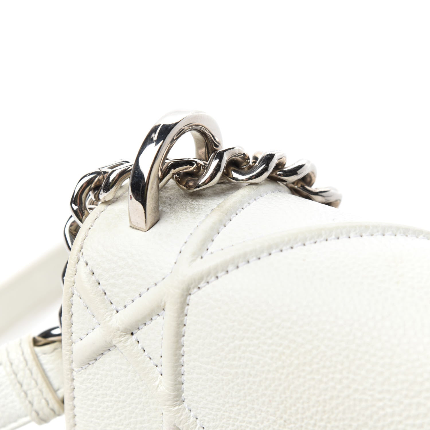 Christian Dior Grained Calfskin Small Diorama Flap Bag White 11 of 20
