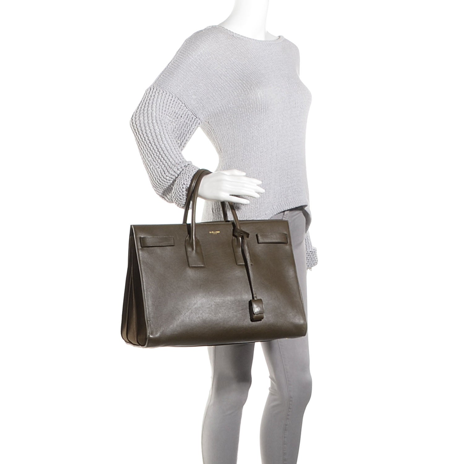 Saint Laurent Calfskin Leather Classic Large Sac de Jour Carryall Mousse 2 of 8