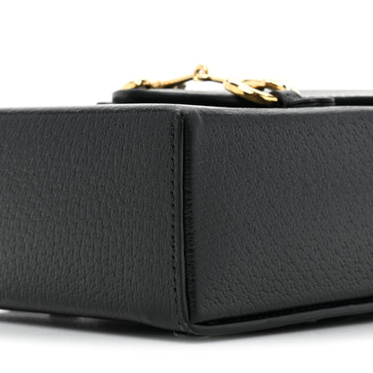 Gucci Textured Dollar Calfskin Mini Horsebit 1955 Crossbody Bag Black 8 of 17