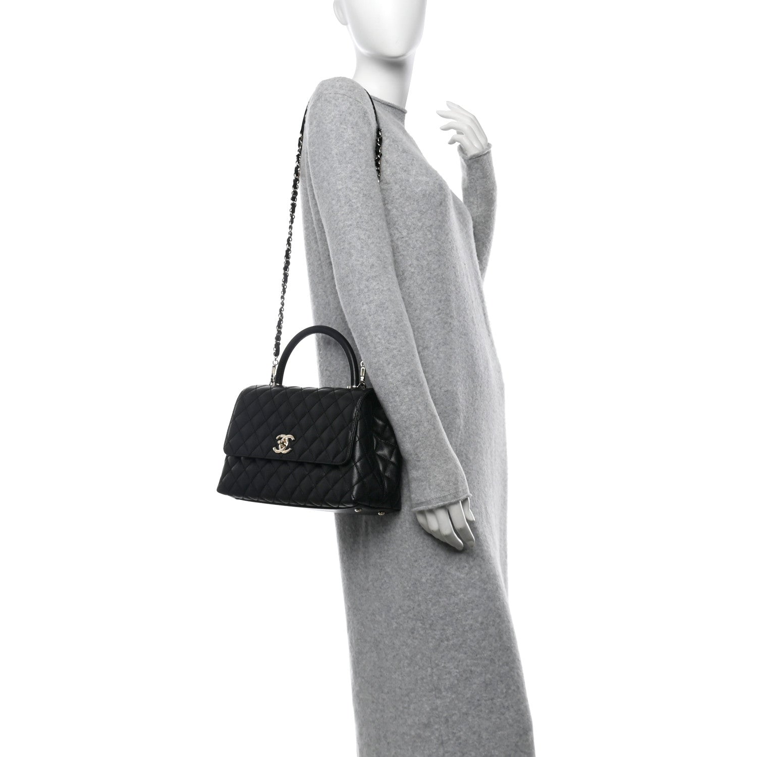 Chanel Caviar Quilted Small Coco Handle Flap Black 2 of 11