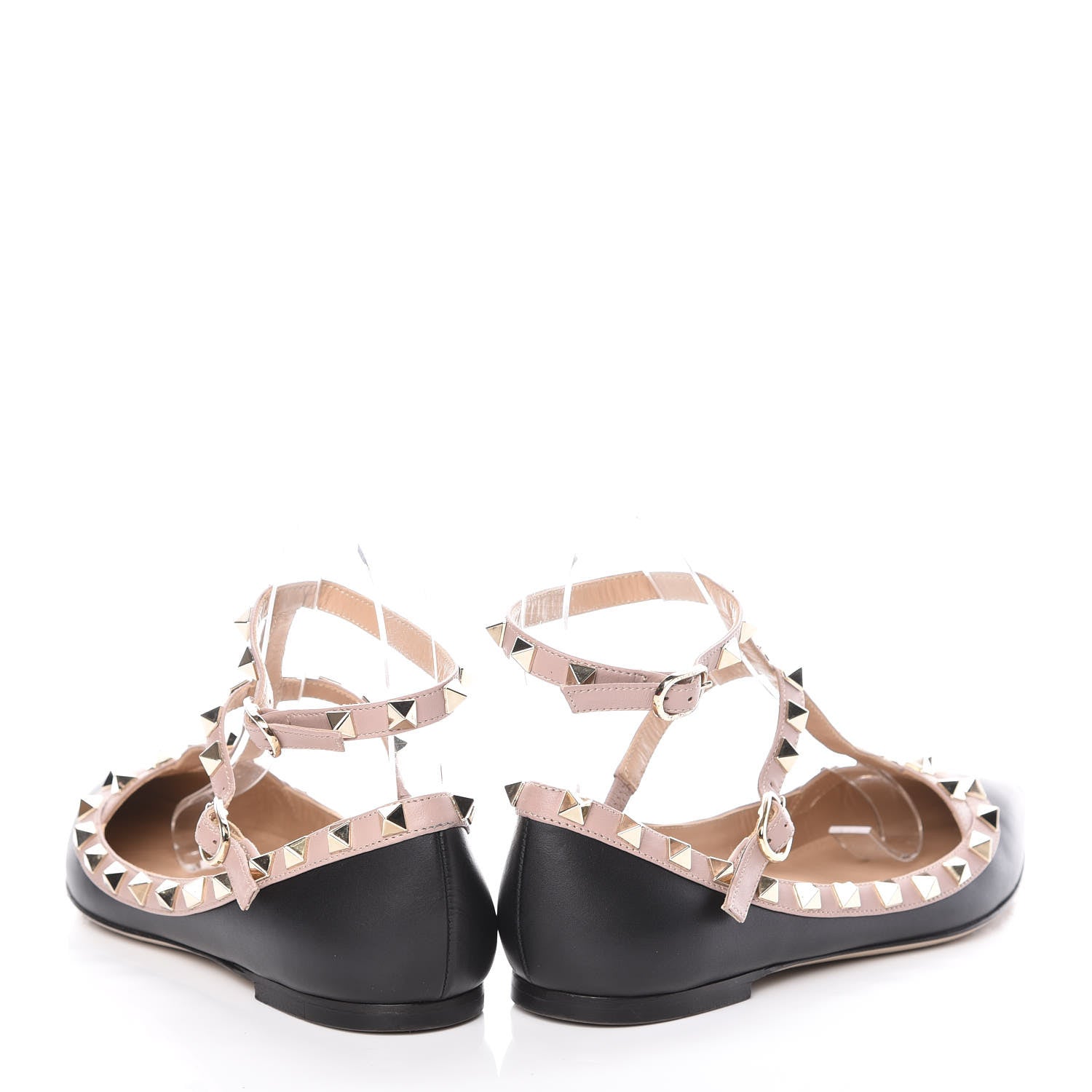 Valentino Garavani Nappa Rockstud Cage Ballerina Flats 35 Black Poudre 6 of 16