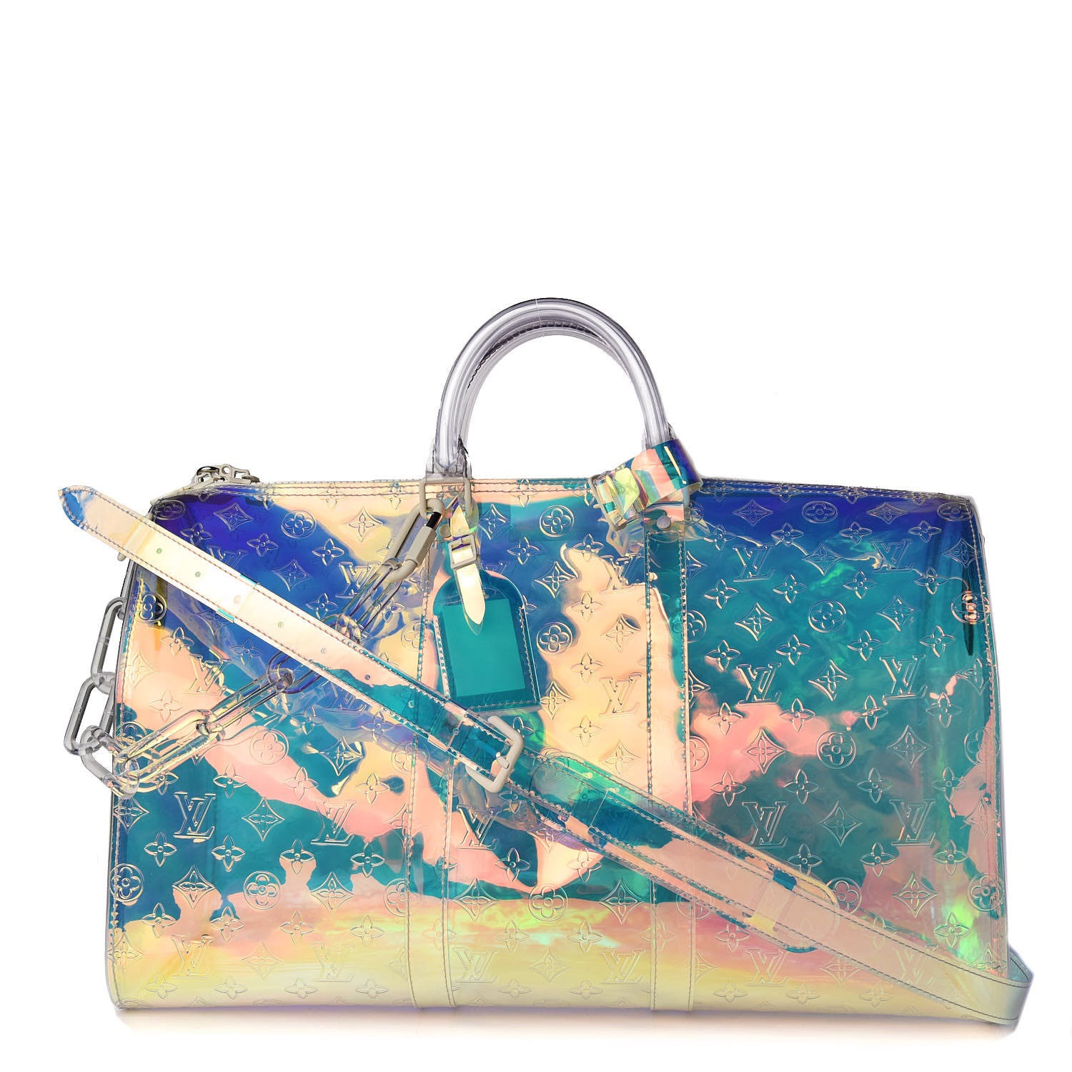Louis Vuitton PVC Monogram Keepall Bandouliere 50 Iridescent Prism 1 of 10