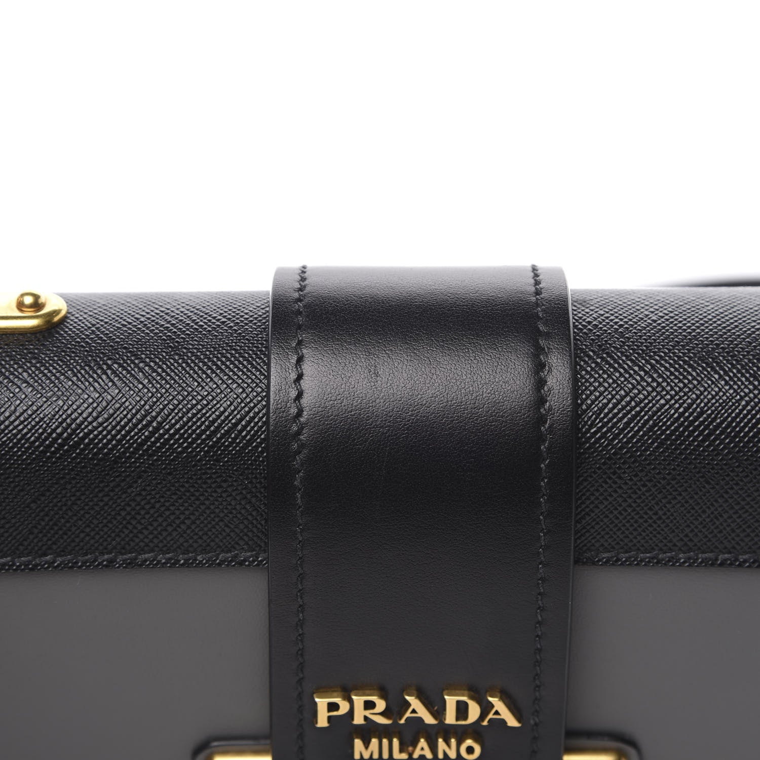 Prada City Calfskin Saffiano Cahier Bag Mercurio Black 9 of 9