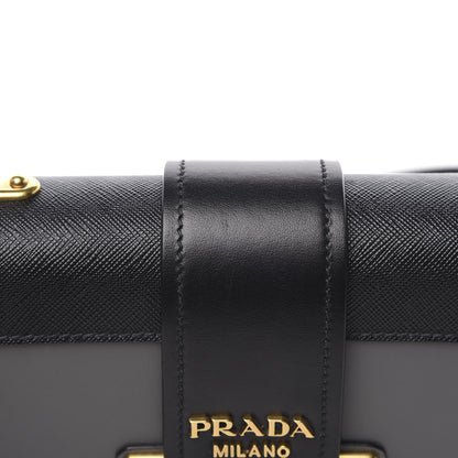 Prada City Calfskin Saffiano Cahier Bag Mercurio Black 9 of 9