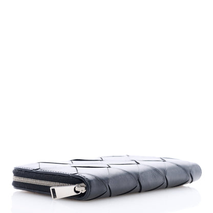 Bottega Veneta Nappa Maxi Intrecciato Zip Around Wallet Black 4 of 6