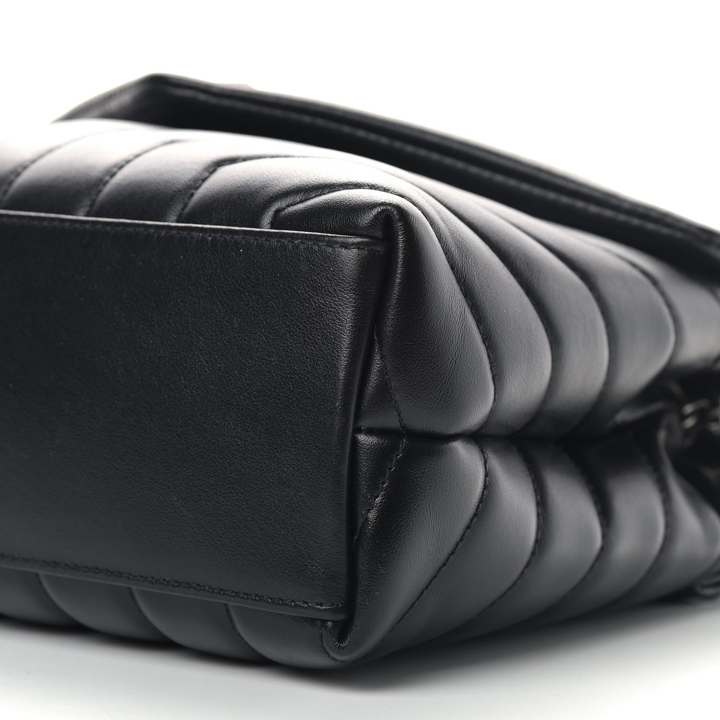 Calfskin Y Quilted Monogram Small Loulou Chain Satchel Black