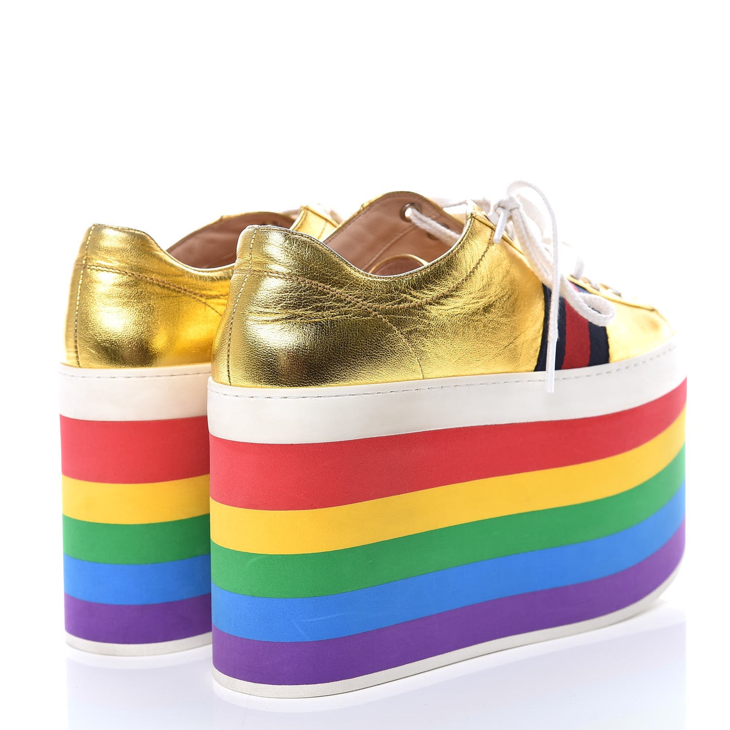 Metallic Nappa Peggy Platform Sneakers 38 Oro Vecchio