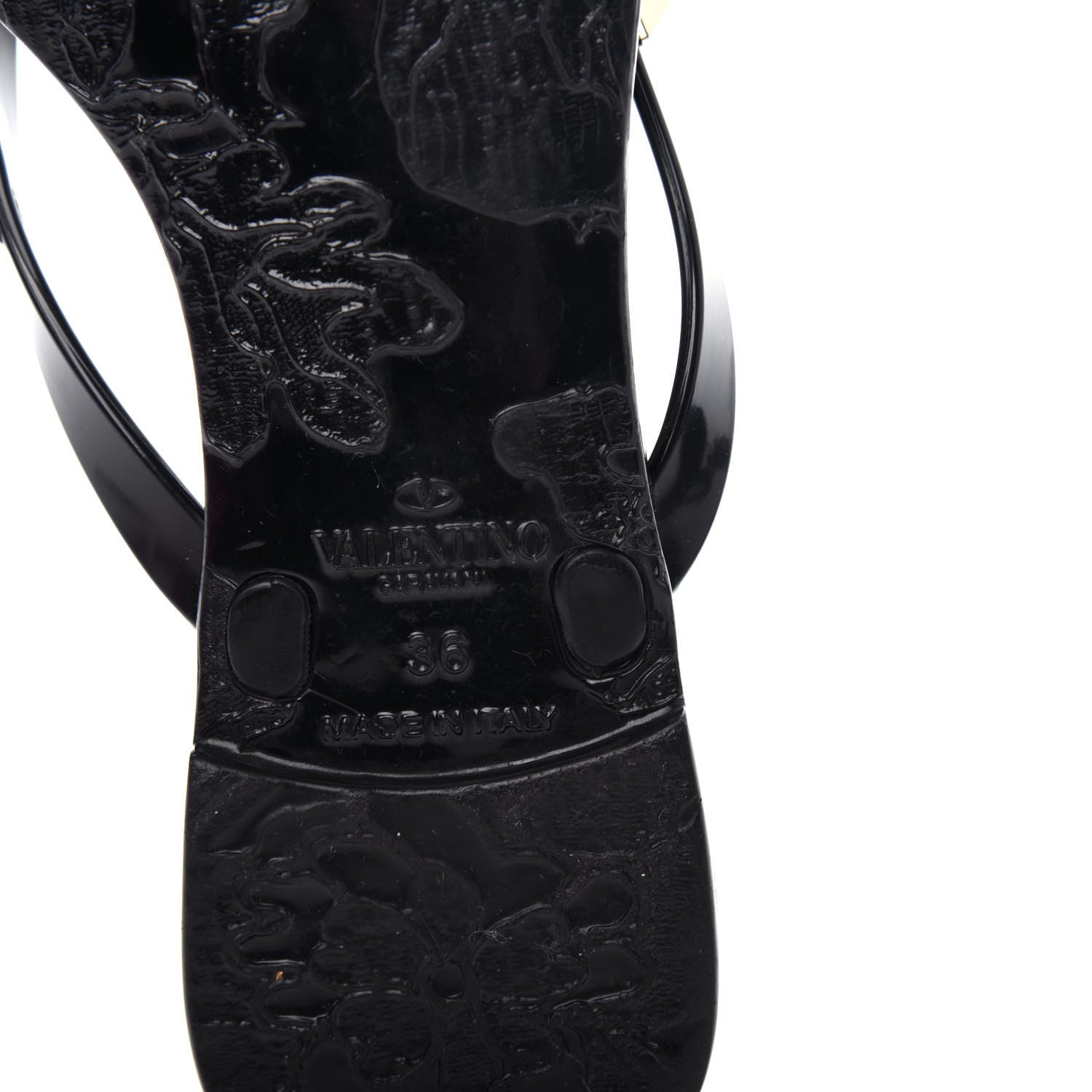 Valentino Garavani PVC Jelly Rockstud Bow Thong Sandals 36 Black 9 of 10