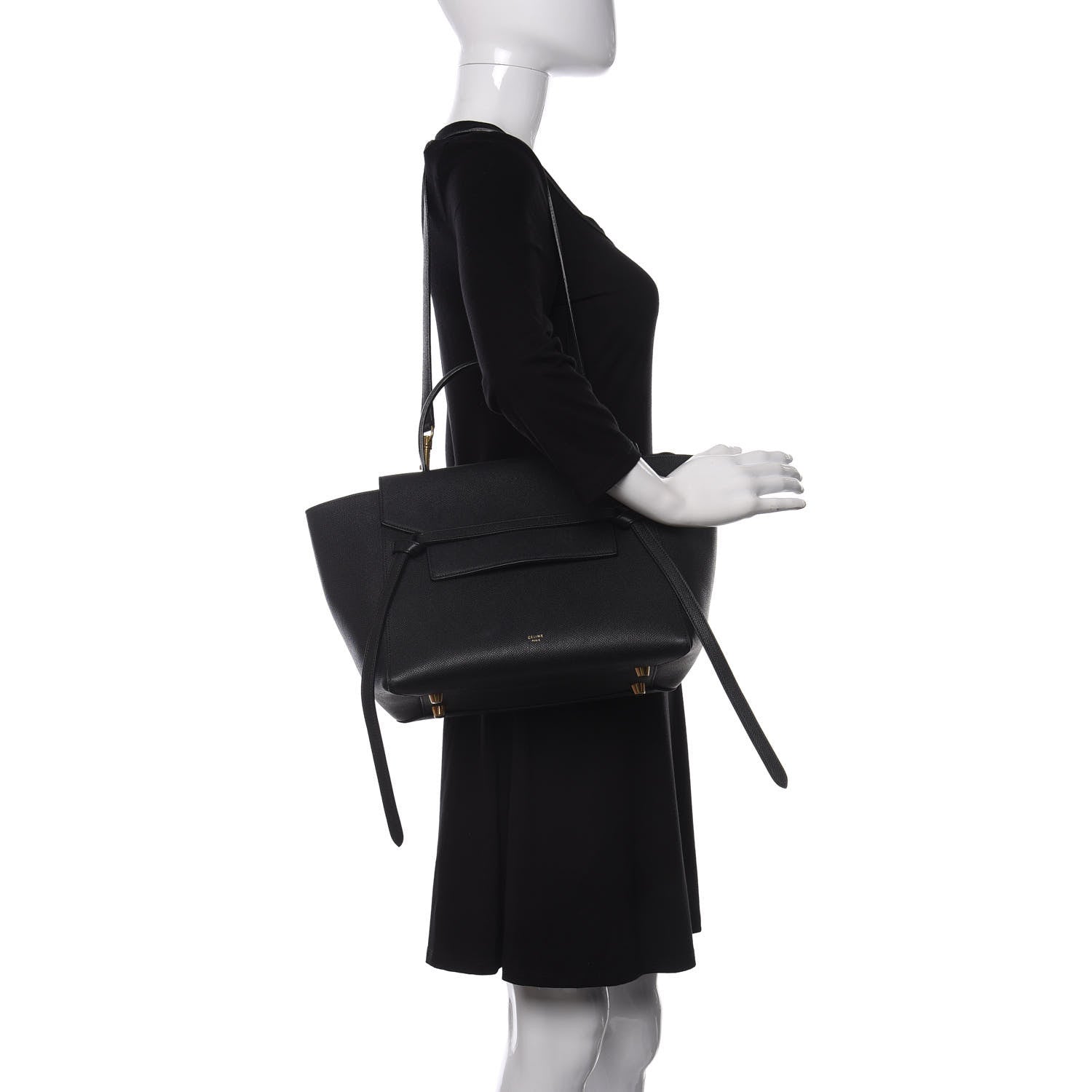 Celine Grained Calfskin Mini Belt Bag Black 2 of 9