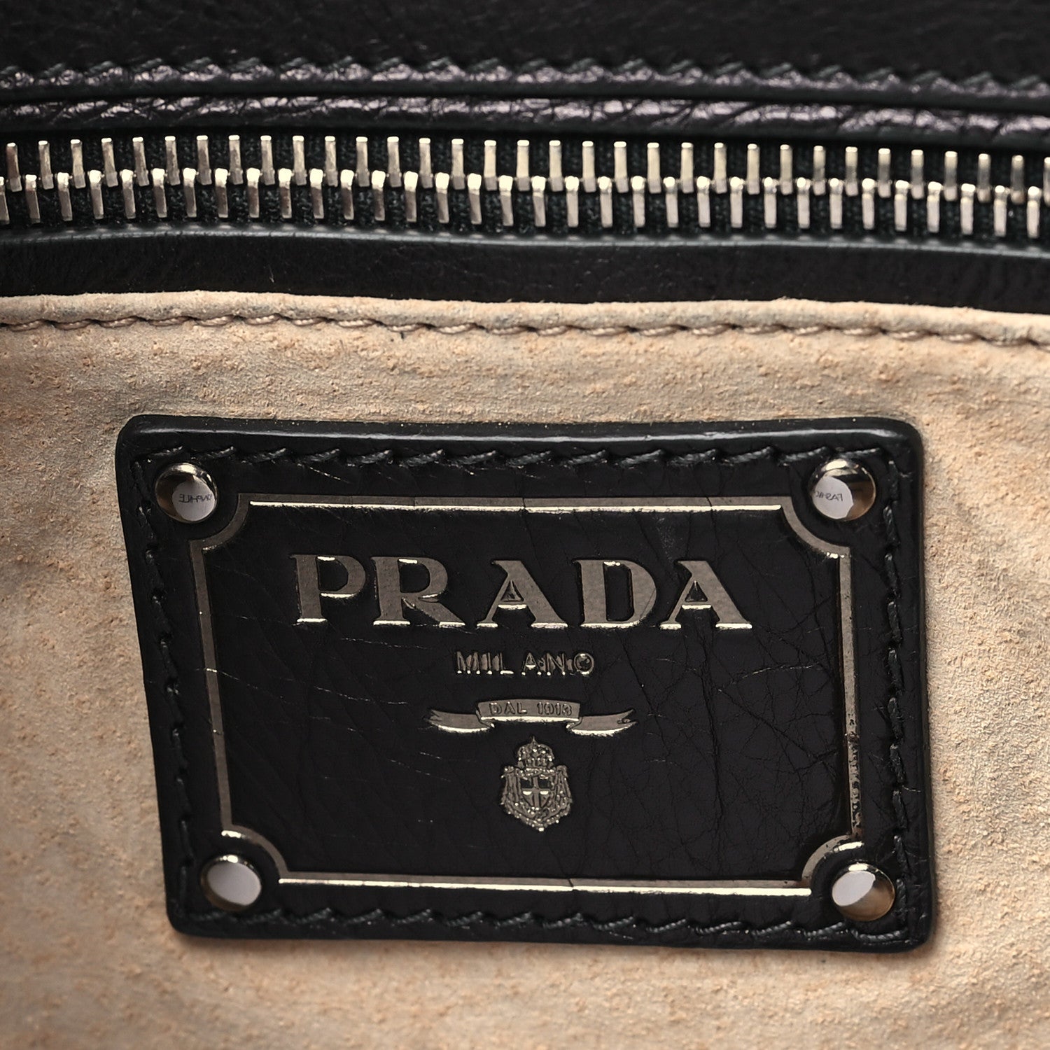 Prada Glace Calf Pushlock Chain Shoulder Bag Black 6 of 12