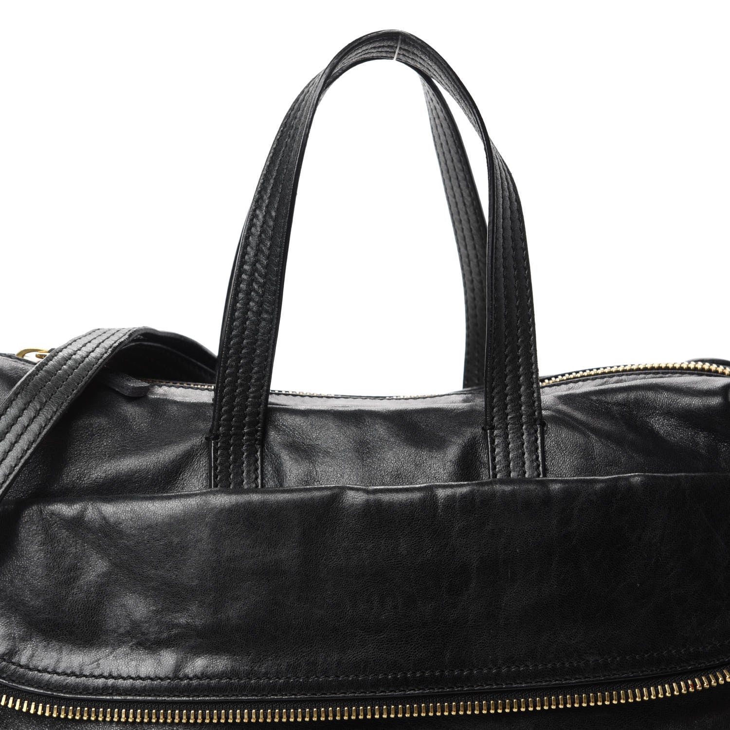Fendi Goatskin Zip It Satchel Black 10 of 10