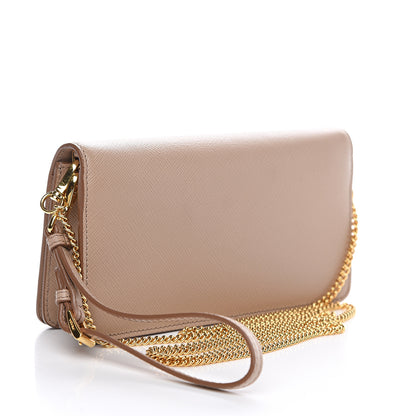 Prada Saffiano Metal Oro Mini Crossbody Bag Cammeo 2 of 8