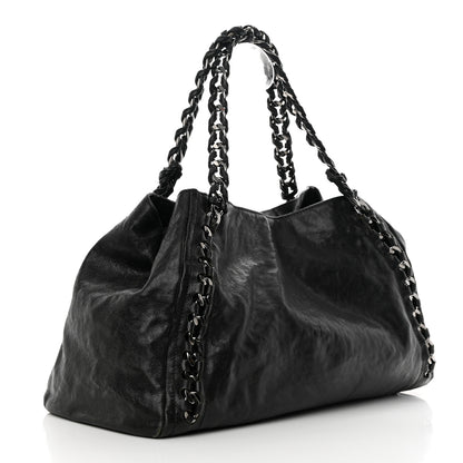 Chanel Glazed Calfskin East West Modern Chain Tote Black 3 of 22
