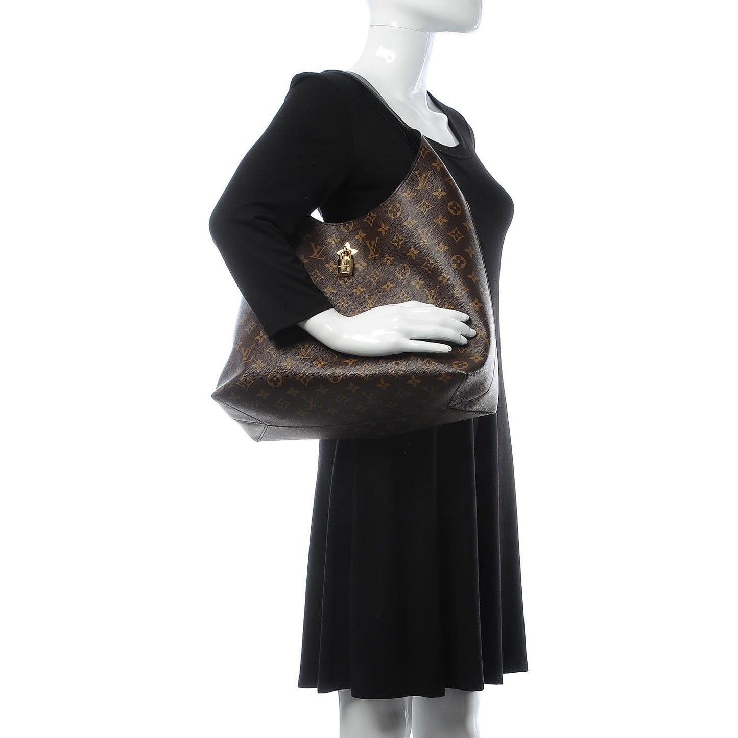 Monogram Flower Hobo Black