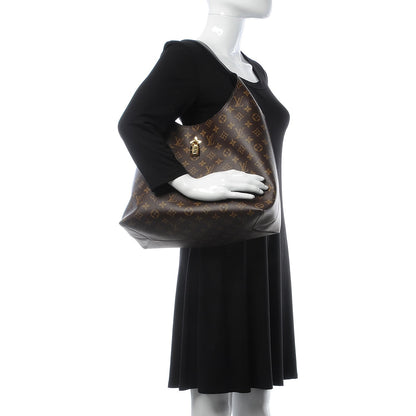 Louis Vuitton Monogram Flower Hobo Black 2 of 12
