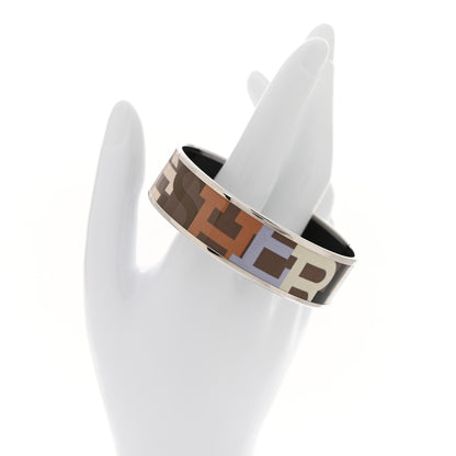 Hermes Enamel Wide Printed Capitales Bracelet 65 2 of 6