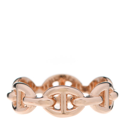 Hermes 18K Rose Gold PM Chaine D'Ancre Enchainee Ring 51 5.75 1 of 6