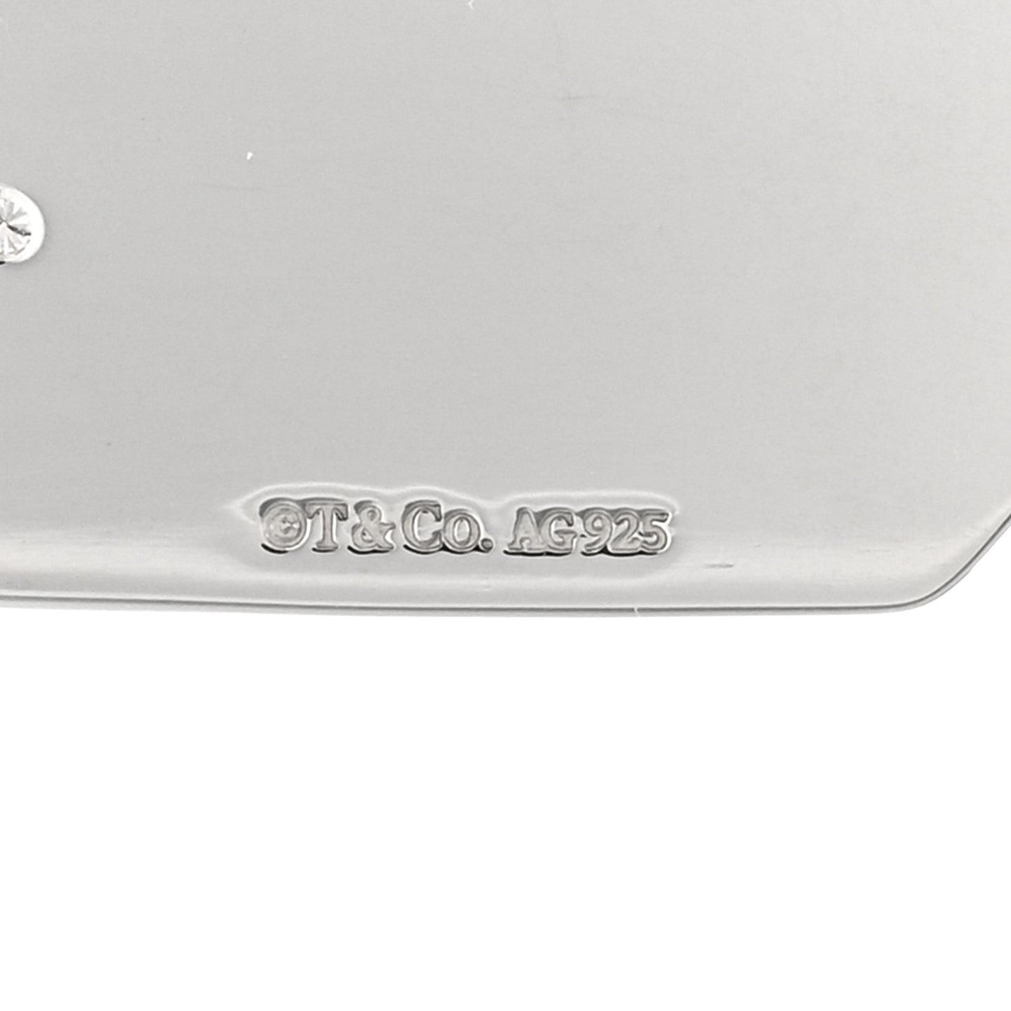 Sterling Silver Diamond Logo Tag Charm