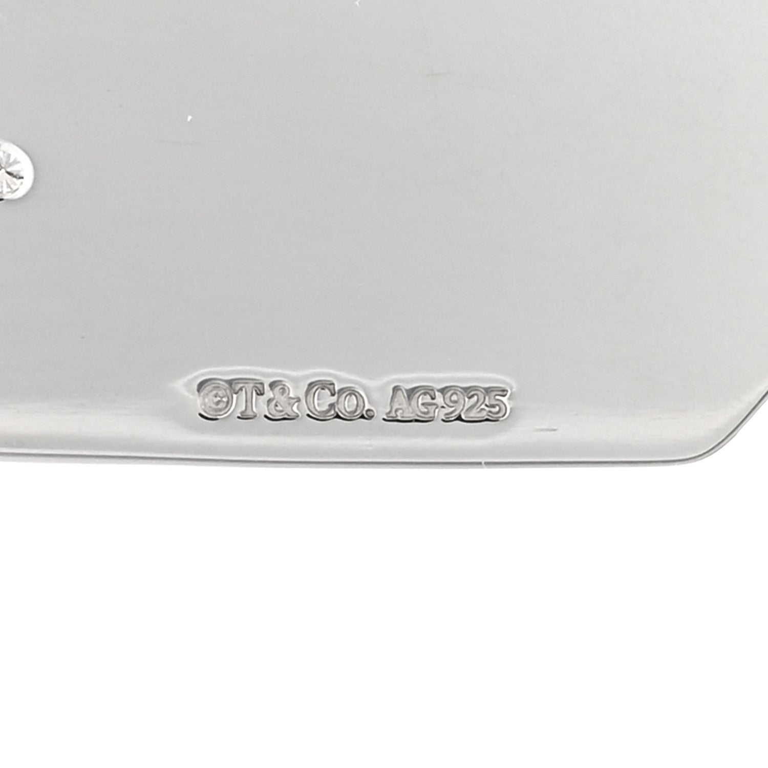 Tiffany Sterling Silver Diamond Logo Tag Charm 3 of 3