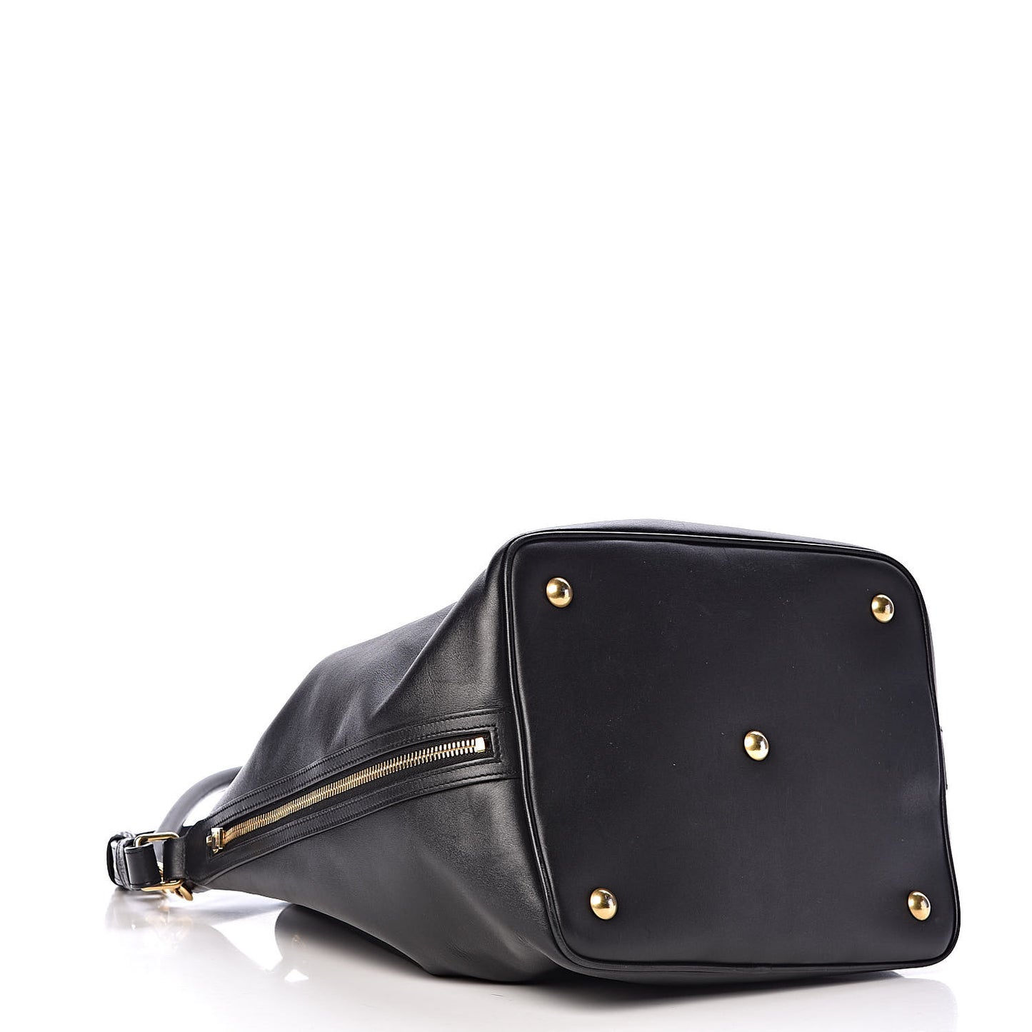 Calfskin Large Emmanuelle Bucket Bag Black