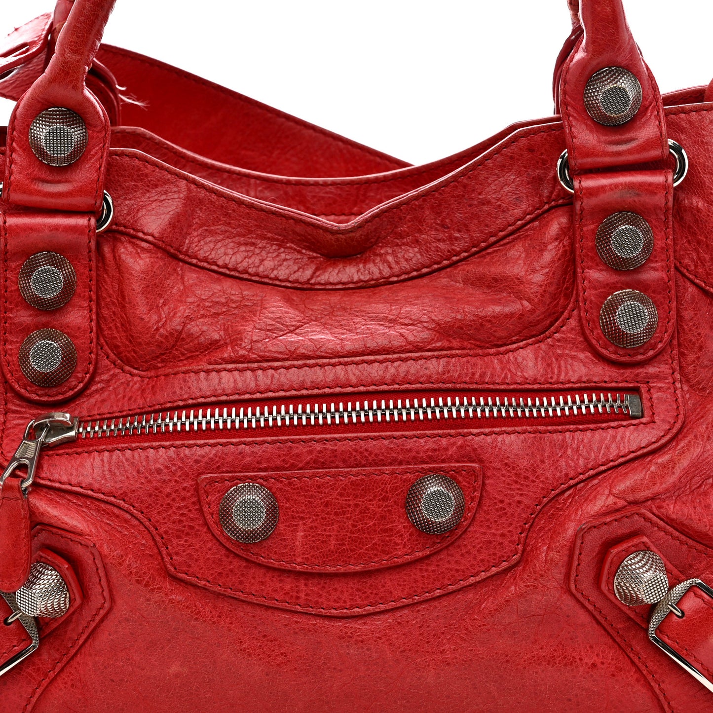 Agneau Giant 21 Silver Hardware City Rouge Coquelicot