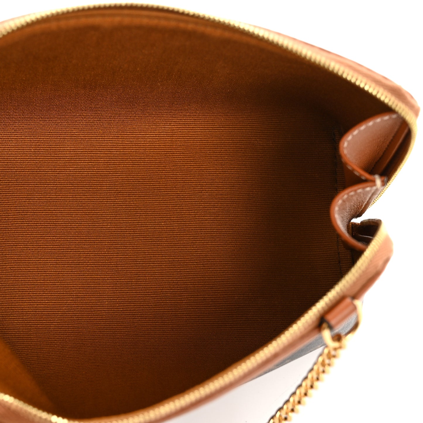 Triomphe Canvas Lambskin Clutch On Chain Tan