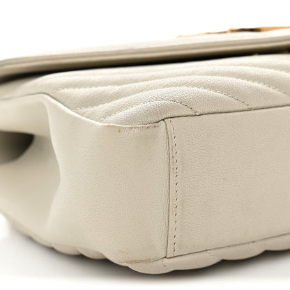 Saint Laurent Sheepskin Matelasse Chevron Monogram Medium College Bag Crema Soft 9 of 15