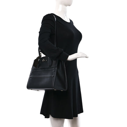 Louis Vuitton Calfskin Embossed Steamer MM Black 3 of 9