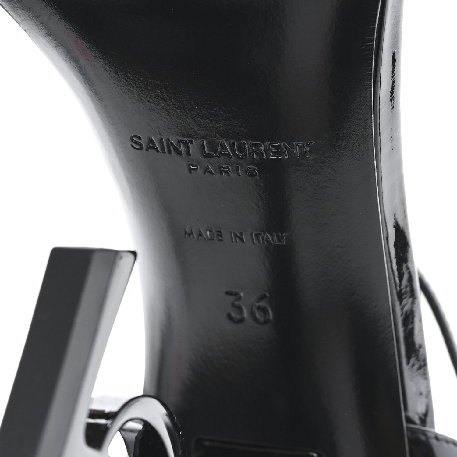 Saint Laurent Vernice Chiffon Opyum 110 Sandals 36 Black 7 of 10