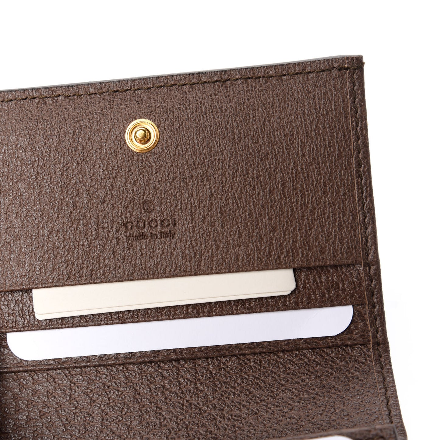 GG Supreme Monogram Web Ophidia Card Case Beige New Acero