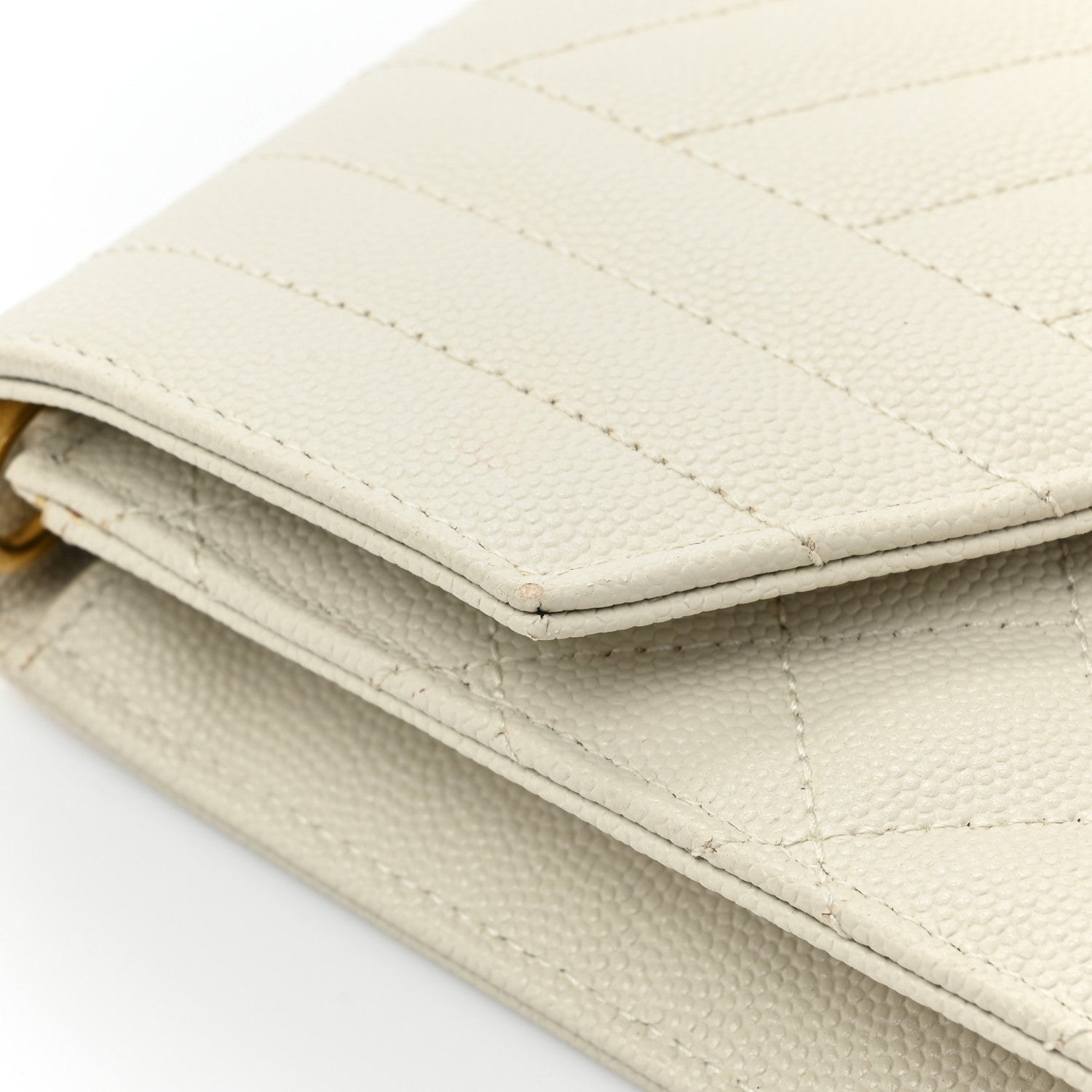Saint Laurent Grain De Poudre Textured Mixed Matelasse Triquilt Monogram Clutch Blanc Vintage 14 of 17