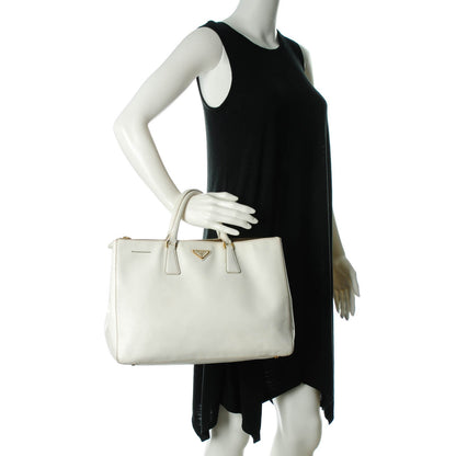 Prada Saffiano Lux Large Galleria Double Zip Tote Talco 2 of 8