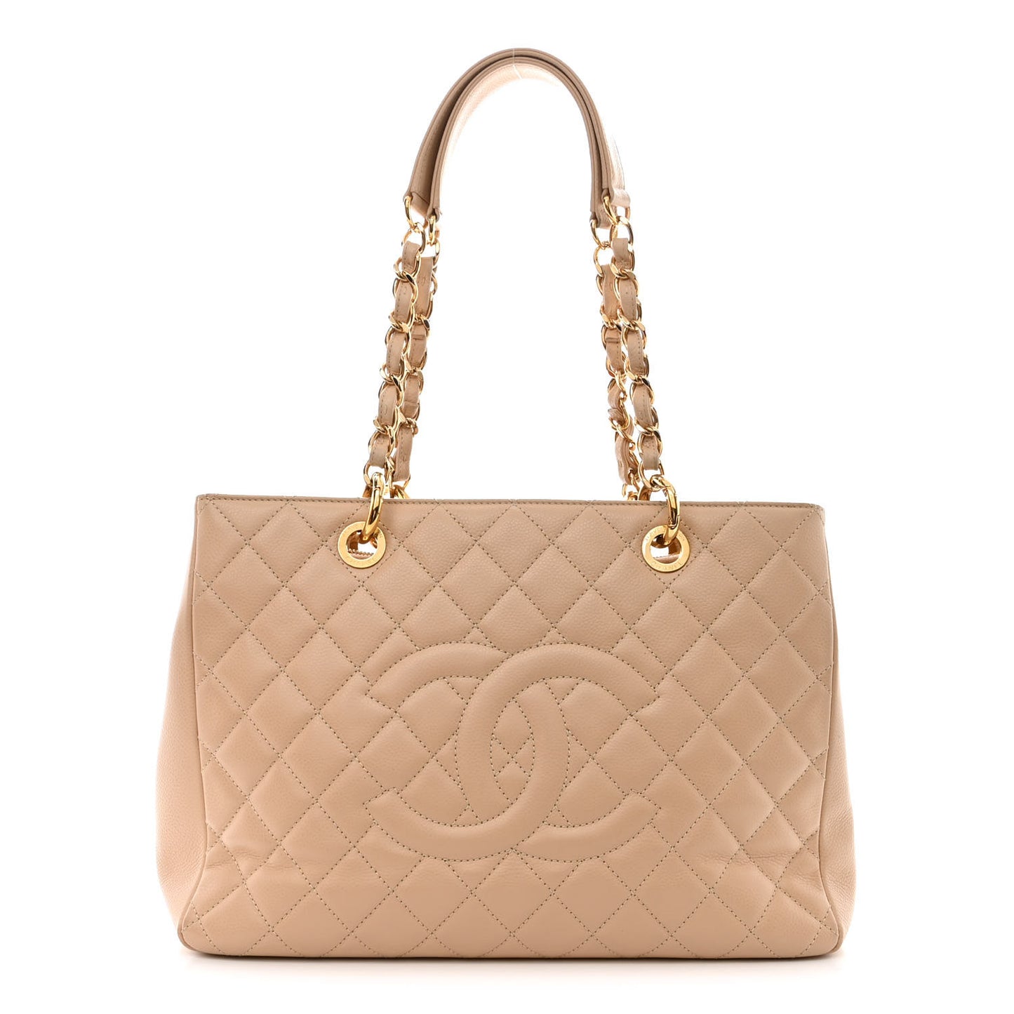 Caviar Quilted Grand Shopping Tote GST Beige Clair